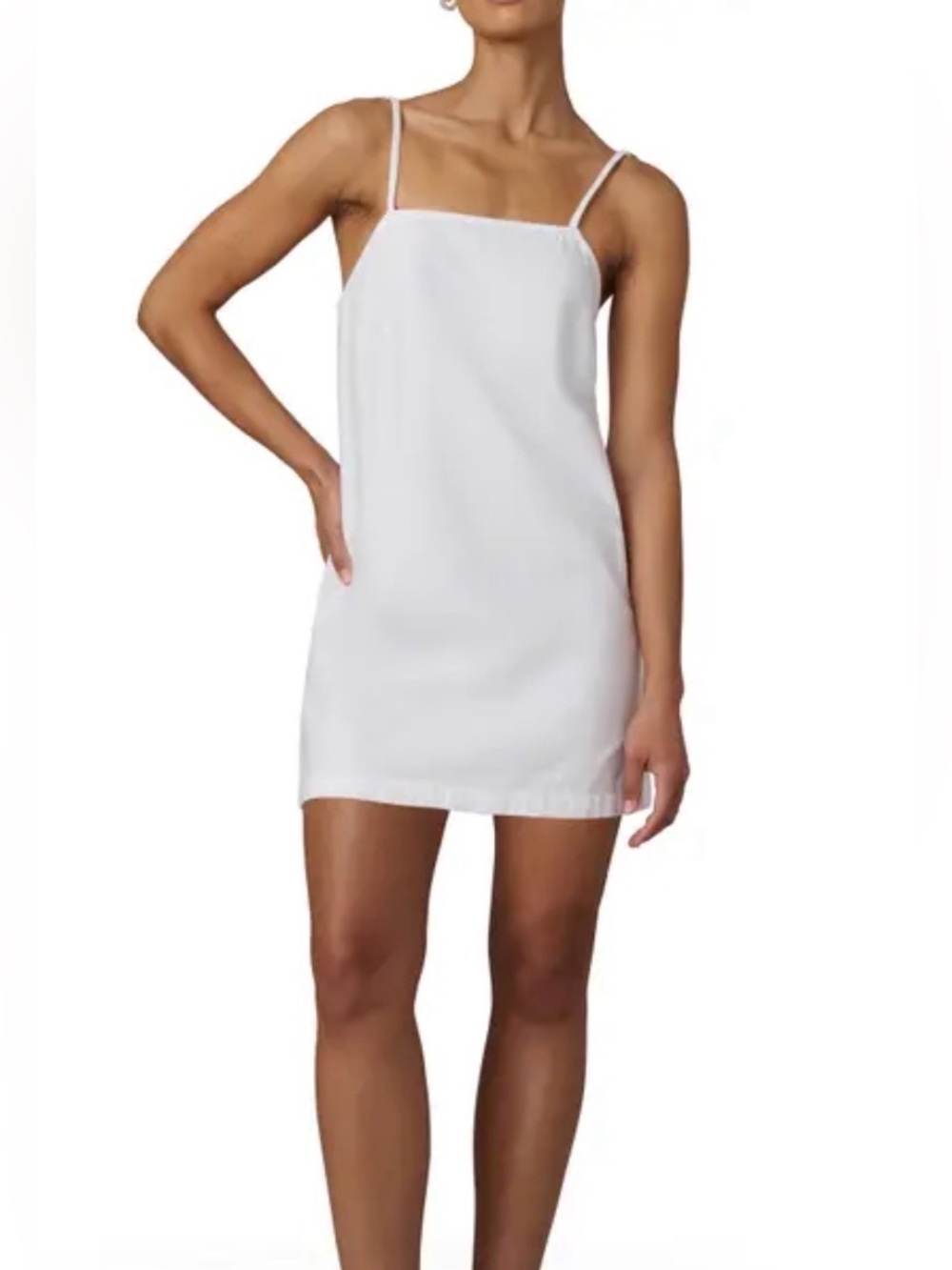 Athleta White Slip Chemise with Slim Straps